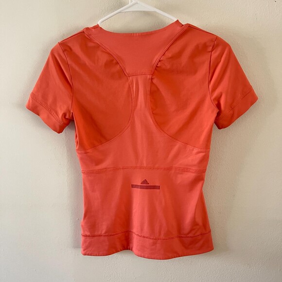 Adidas Stella McCartney T-Shirt Women XS Coral Short Sleeve Breathable Stretch - Picture 3 of 8